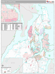 Bremerton-Silverdale Metro Area Wall Map Premium Style